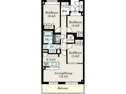 S-FORT横浜青葉台(3LDK/5階)の間取り写真
