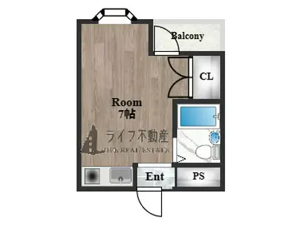 ナカダハウス(ワンルーム/2階)の間取り写真