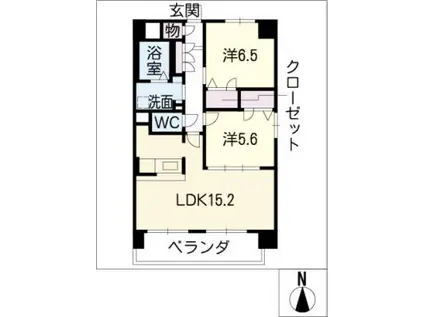 エスペランサ葉池(2LDK/8階)の間取り写真