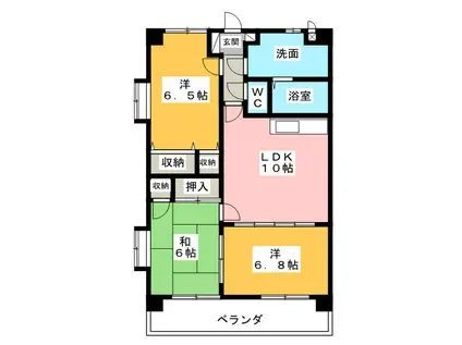 ラフィネ 神久(3LDK/4階)の間取り写真