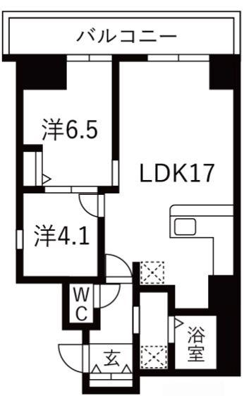 シティコート目黒4棟(2LDK/3階)の間取り写真