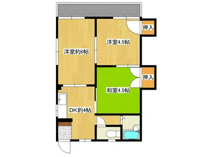 小松コーポ(3K/1階)の間取り写真