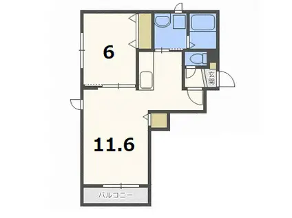 大白桜55(1LDK/4階)の間取り写真