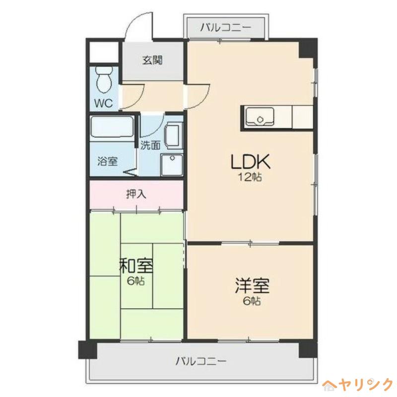エステート新守(2LDK/4階)の間取り写真