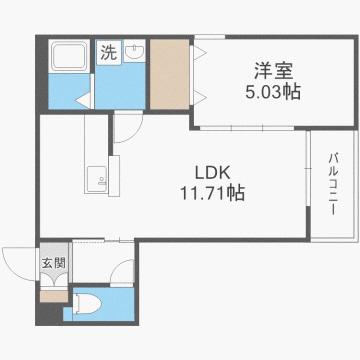 メゾンクレール博多南五番館(1LDK/3階)の間取り写真