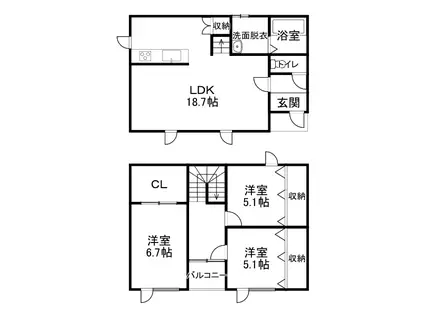 メゾンド・デュオ(3LDK/1階)の間取り写真