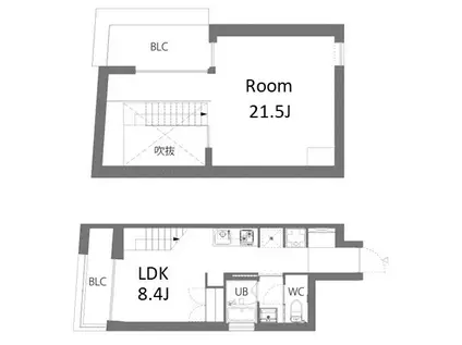 N S ONE大森町(1LDK/4階)の間取り写真