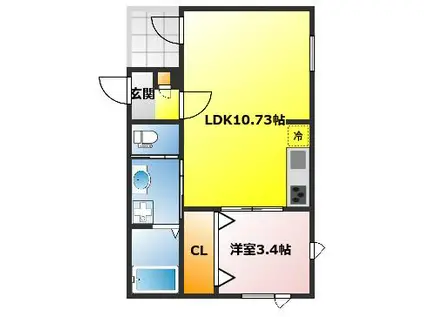 NAGOMI TERRACE NISHI MIZUHODAI(1LDK/1階)の間取り写真