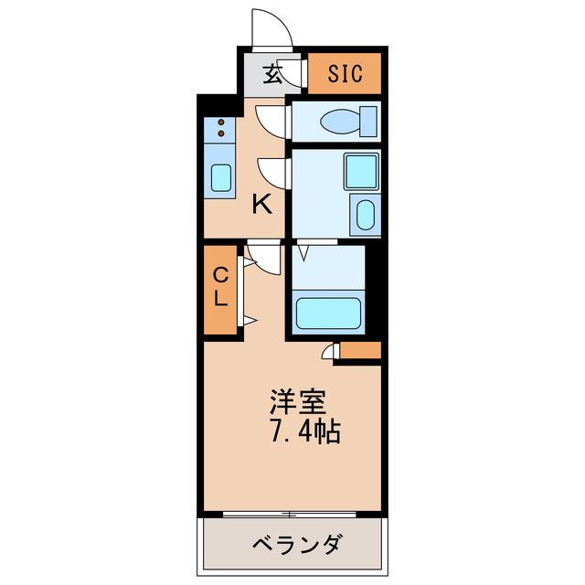 S-RESIDENCE高岳駅前AWAKE(1K/5階)の間取り写真