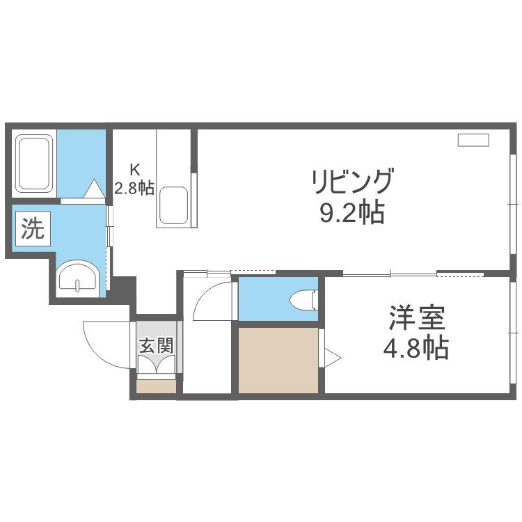 グランメール中島パーク(1LDK/4階)の間取り写真