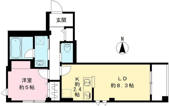 北品川テラス(1LDK/1階)の間取り写真