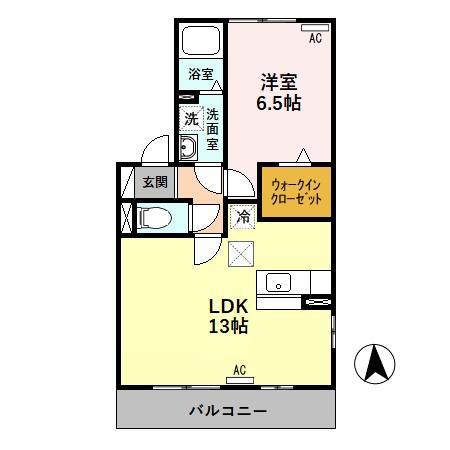 VILLA FORESTA B(1LDK/1階)の間取り写真