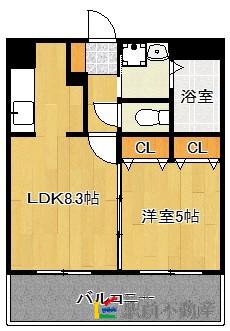 サムティ吉塚イースト(1LDK/6階)の間取り写真