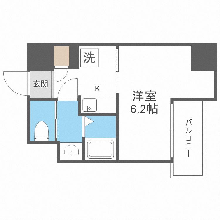 ARTIZA森ノ宮D.C(1K/2階)の間取り写真