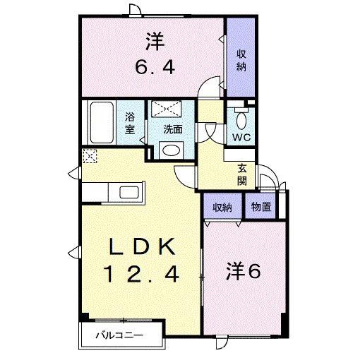 セント・プレリ-I(2LDK/1階)の間取り写真