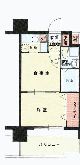 エステートモア警固本通(2K/10階)の間取り写真