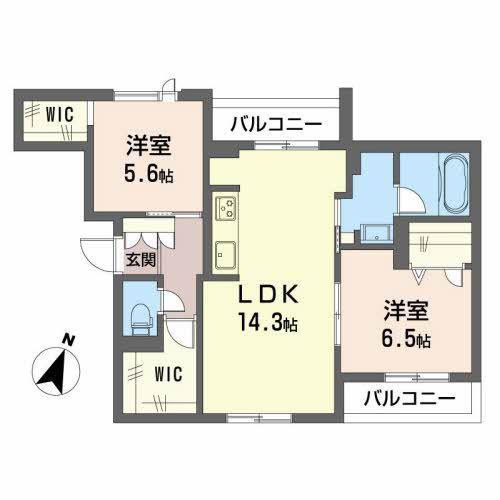 CASA M.S.J(2LDK/3階)の間取り写真