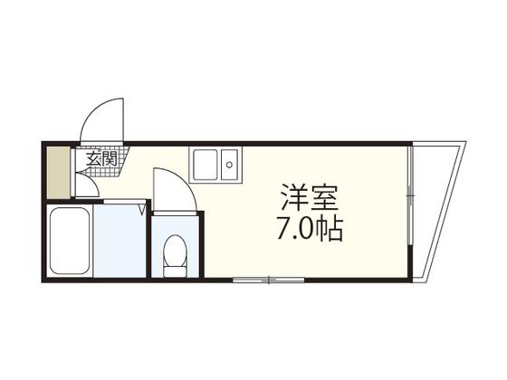 OKKビル(ワンルーム/4階)の間取り写真