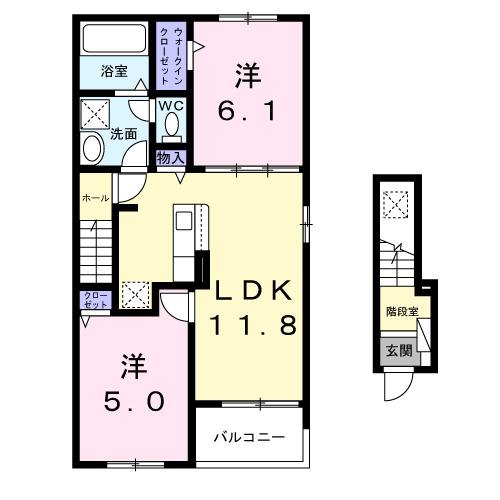 SALLIER(2LDK/2階)の間取り写真