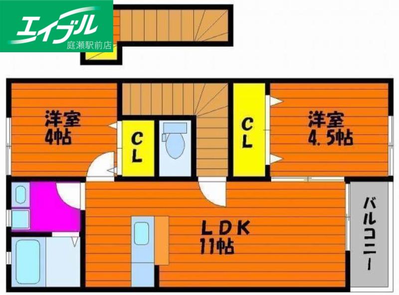 I.S延友 C棟(2LDK/2階)の間取り写真