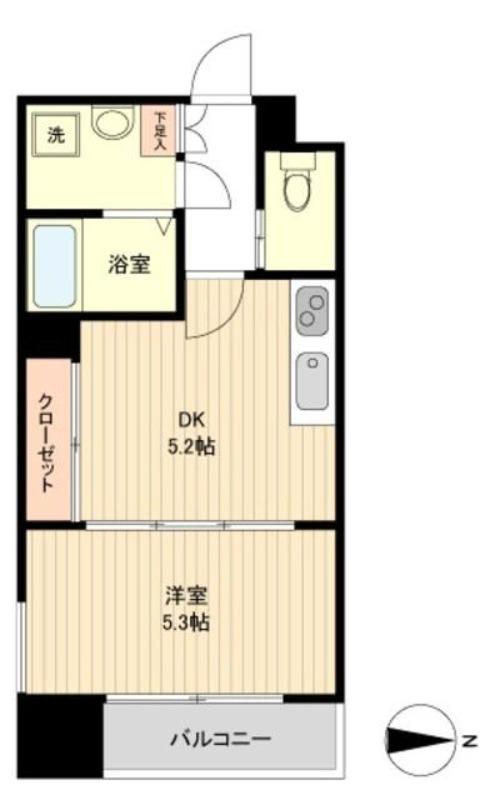 LA DOUCEUR片平(1DK/2階)の間取り写真