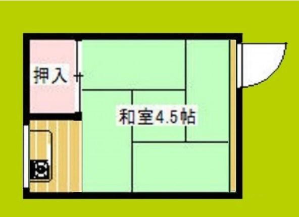 葵マンション(ワンルーム/2階)の間取り写真