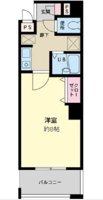 グランディール元町(1K/5階)の間取り写真