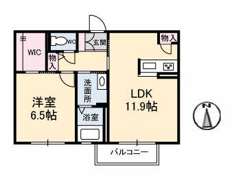 シャーメゾン東山(1LDK/1階)の間取り写真