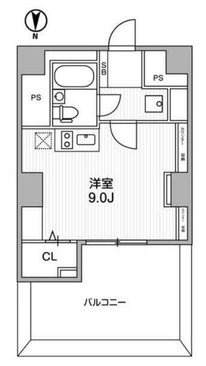 ライトハウス西新宿(ワンルーム/9階)の間取り写真