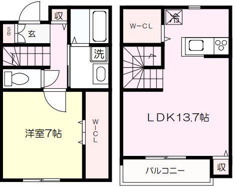 ラ・テラス下末吉(1LDK/1階)の間取り写真