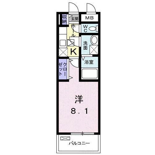 サンリット12(1K/1階)の間取り写真