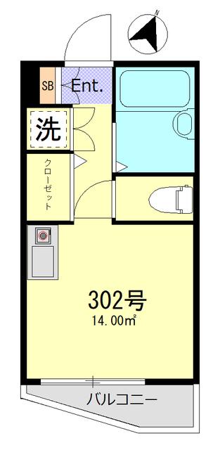 FERIO北綾瀬(ワンルーム/3階)の間取り写真