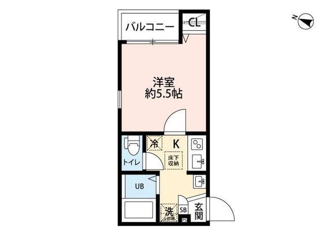 レーヴ・WARABI(1K/2階)の間取り写真