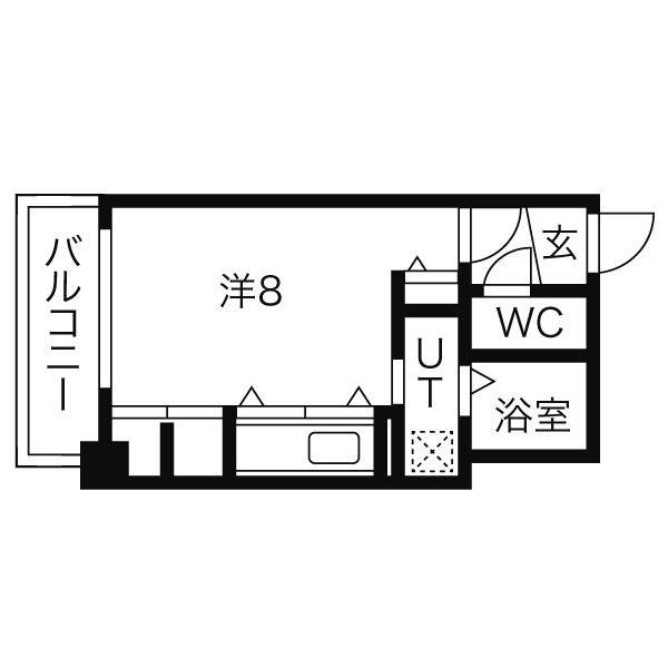 ブランノワールN13 EXE(ワンルーム/8階)の間取り写真