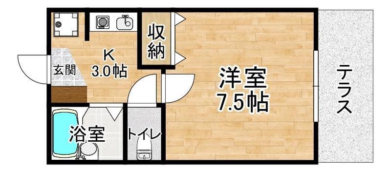 ジュネスフォーション(1K/1階)の間取り写真