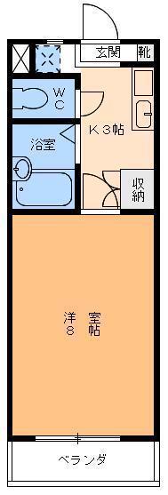TSヴィラ(1K/1階)の間取り写真