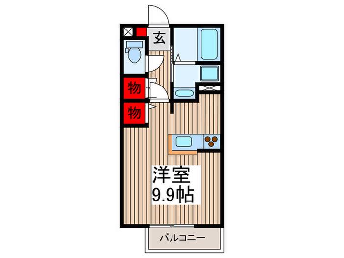 テラス・アンダンテ(ワンルーム/2階)の間取り写真