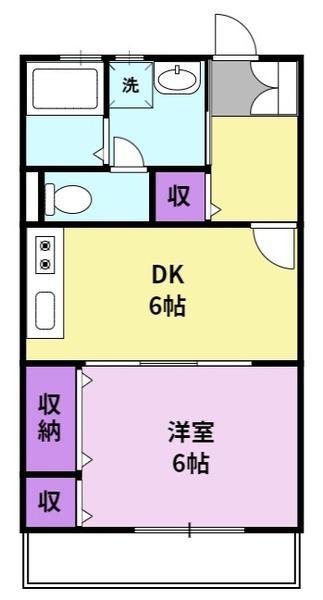 栗木第8ビル(1DK/2階)の間取り写真