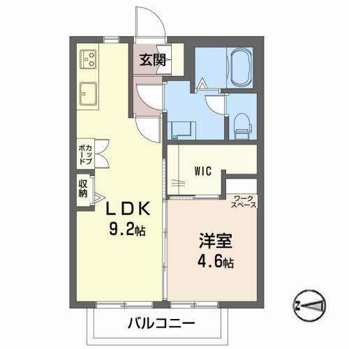 ジュネス・ルミエールC(1LDK/1階)の間取り写真