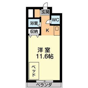 VIP-IN太平洋ノースヒルズ(1K/1階)の間取り写真