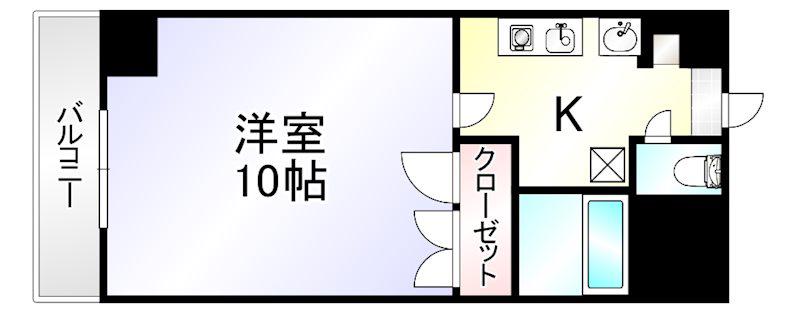 サルヴァトーレ西小倉(1K/3階)の間取り写真
