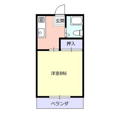 コジマハイツ(1K/1階)の間取り写真