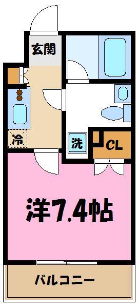 エクセリア溝ノ口(1K/1階)の間取り写真