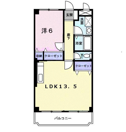 マリッチ雅(1LDK/2階)の間取り写真