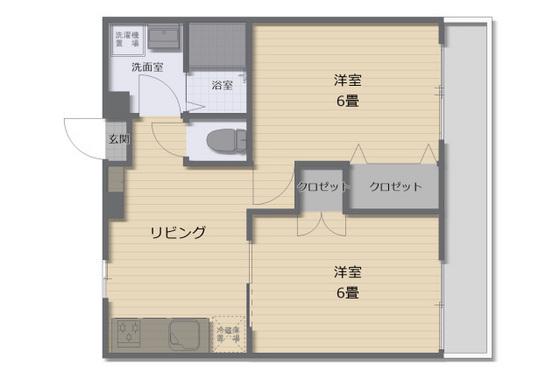 サカエマンション(2LDK/3階)の間取り写真
