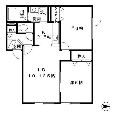 セジュール元町(2LDK/1階)の間取り写真