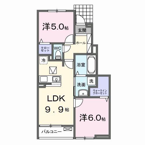 グランガーデン(2LDK/1階)の間取り写真