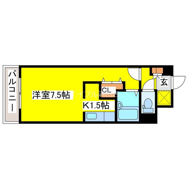 イーストフェアリー(1K/4階)の間取り写真