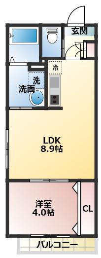 YSA薬円台(1LDK/3階)の間取り写真