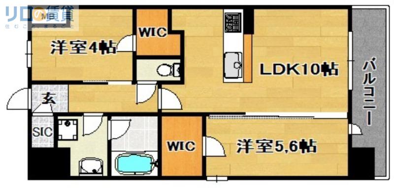 スプランディッド大阪イースト(2LDK/7階)の間取り写真